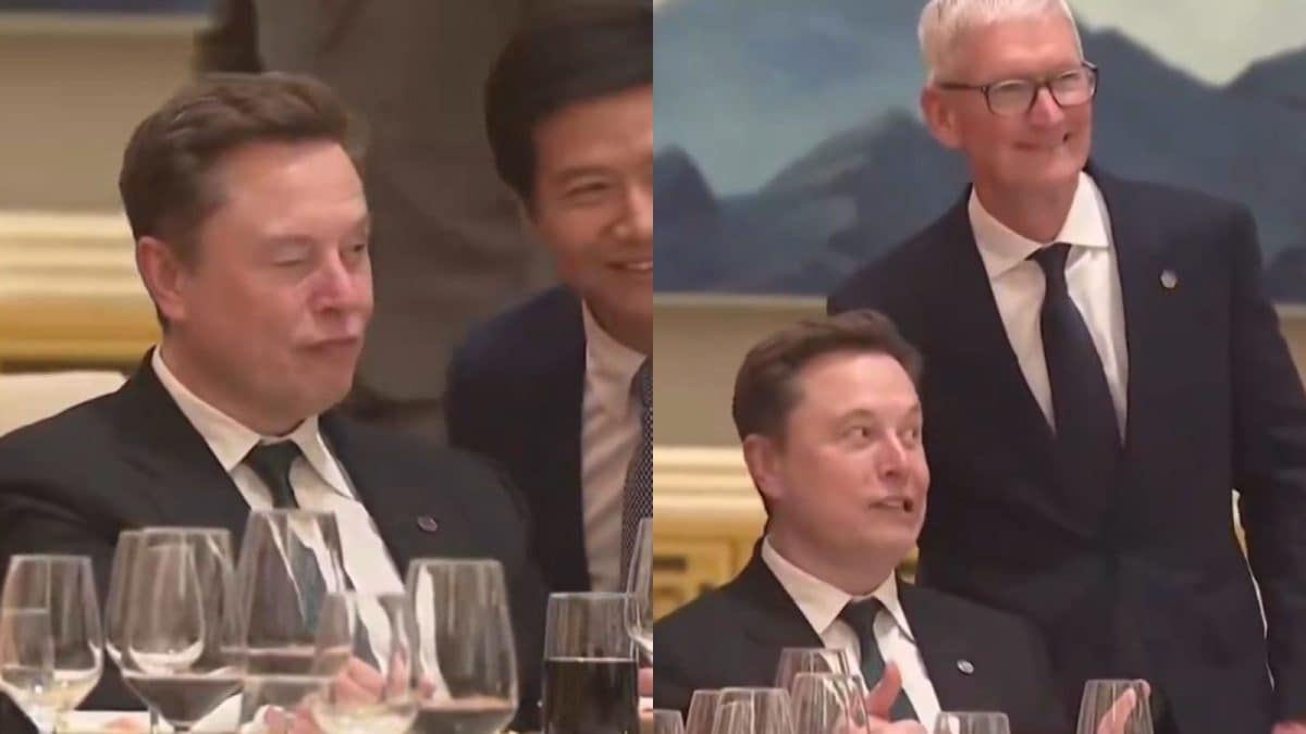 'Chief Troll Officer': Elon Musk Goes Viral For Making Funny Faces As He Gets Clicked With Tim Cook, Lei Jun