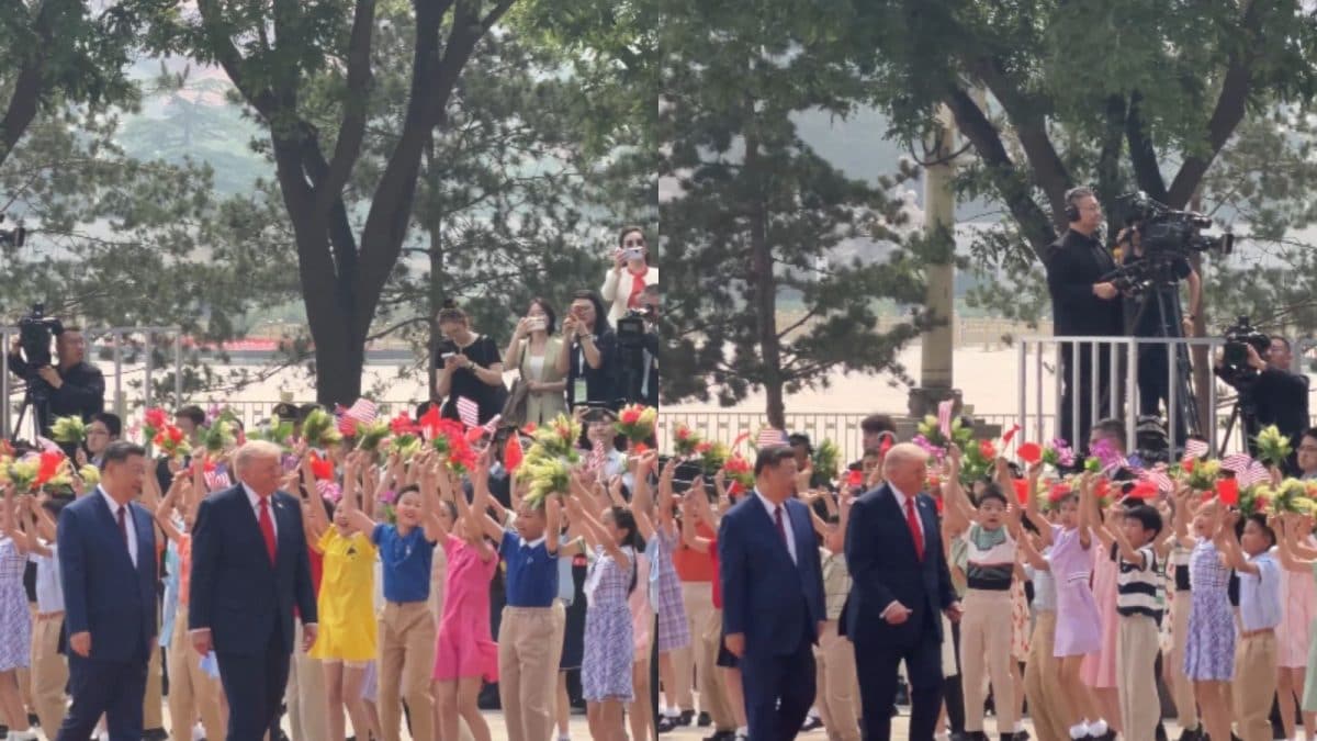 'Most Cringe Awkward Display Ever': Trump And Xi Meet Amidst A Sea Of Waving Children And Internet Has Opinions