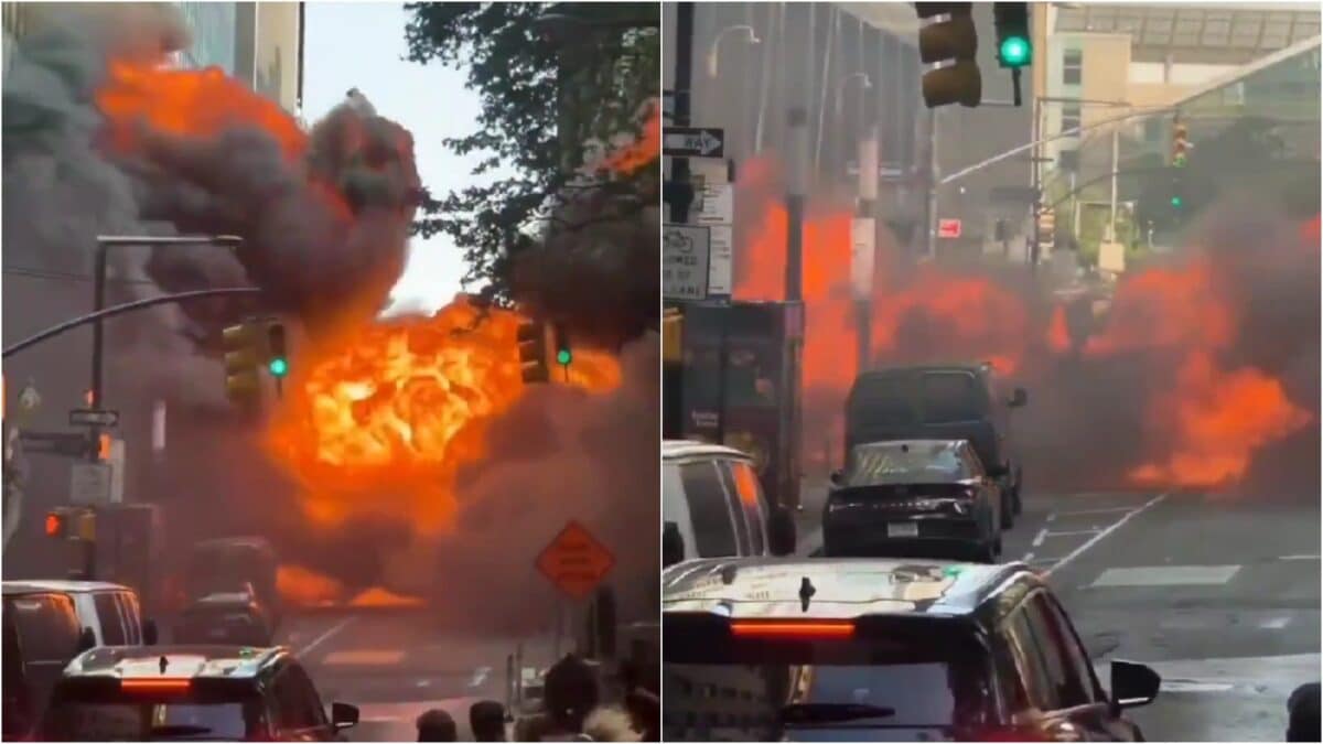 Massive Explosion After Vehicle Catches Fire Near New York Wall Street | Video
