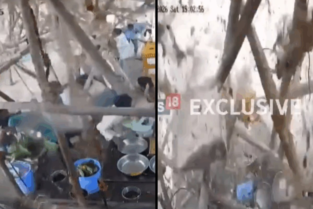 Video Captures Moment When Maharashtra Temple Roof Collapses, Devotees Seen Running For Safety