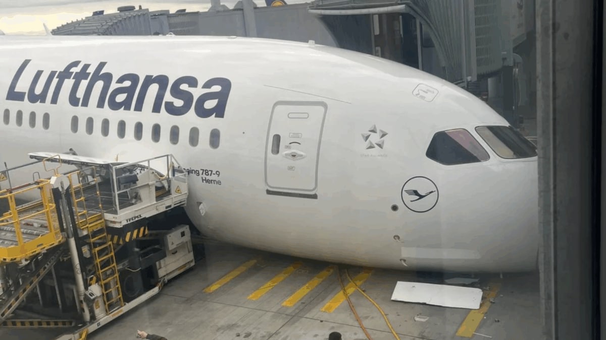 Boeing 787's Nose Suddenly Drops At Frankfurt Airport, Several Lufthansa Employees Hurt | Video