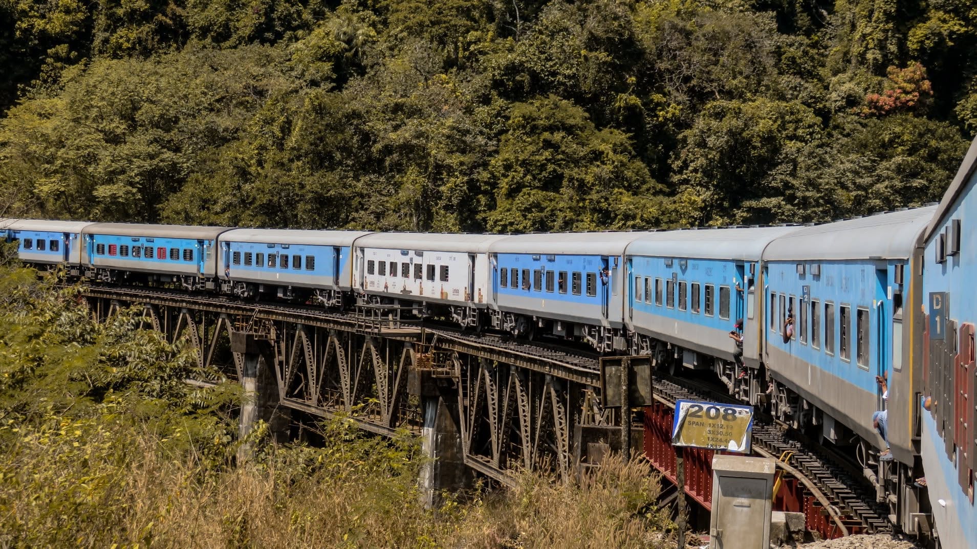 Bengaluru to Gokarna (Karwar Express)This journey showcases the dramatic beauty of the Western Ghats before emerging along Karnataka's serene coastline. Expect endless forests, coffee plantations, rivers and bridges before arriving near Gokarna, one of India's most peaceful beach destinations.