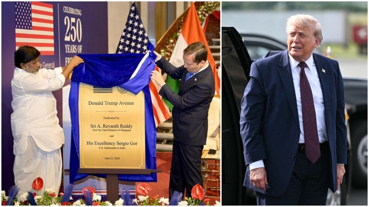 Trump's Name Inscribed On Road Outside US Consulate In Hyderabad. Here's Why