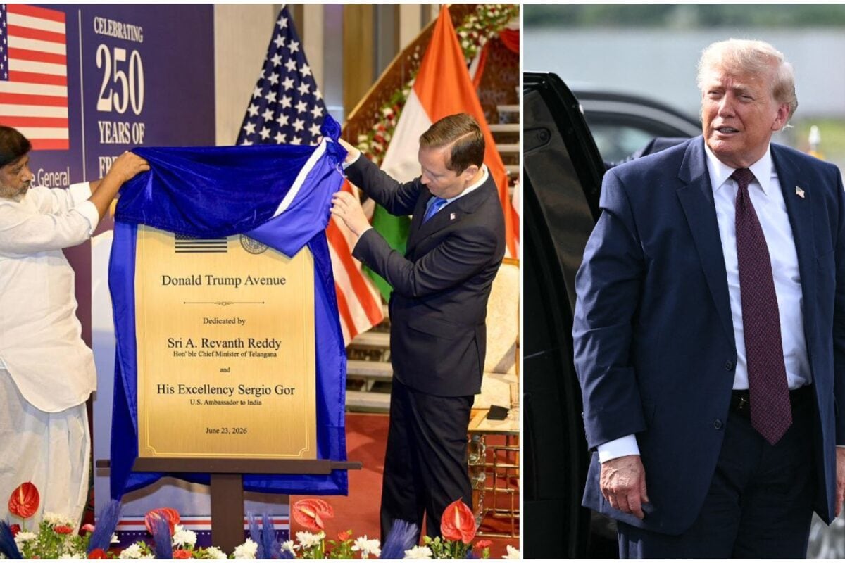 Trump's Name Inscribed On Road Outside US Consulate In Hyderabad. Here's Why