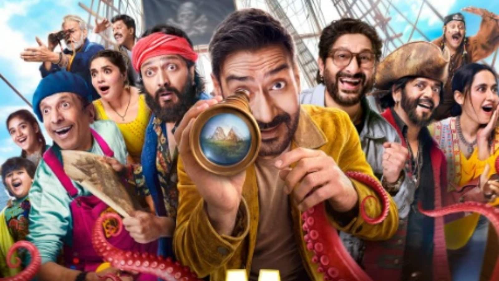 Dhamaal 4 (Rs 177.92 crore): Indra Kumar's multi-starrer wild comedy features Ajay Devgn, Riteish Deshmukh, and Arshad Warsi embarking on another chaotic treasure hunt filled with eccentric characters, slapstick gags, and over-the-top adventure. (File Photo)