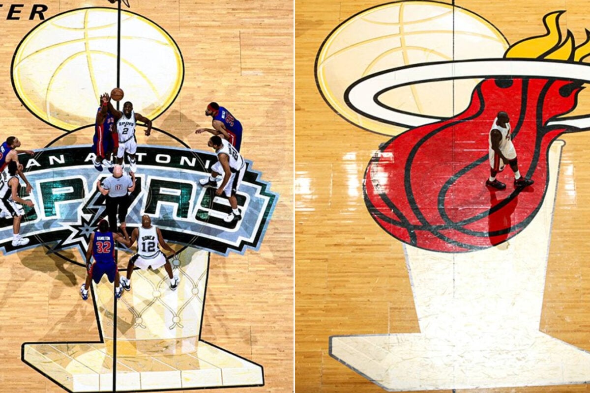 NBA Brings Back Iconic Finals Court Logos For Spurs-Knicks Championship Series
