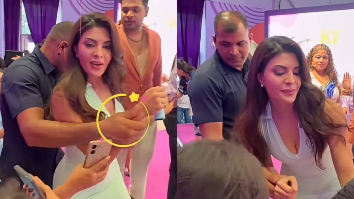 Jacqueline Fernandez’s Bodyguard Holds Her Wrist As She Tries To Click Pics With Fans; Netizens React