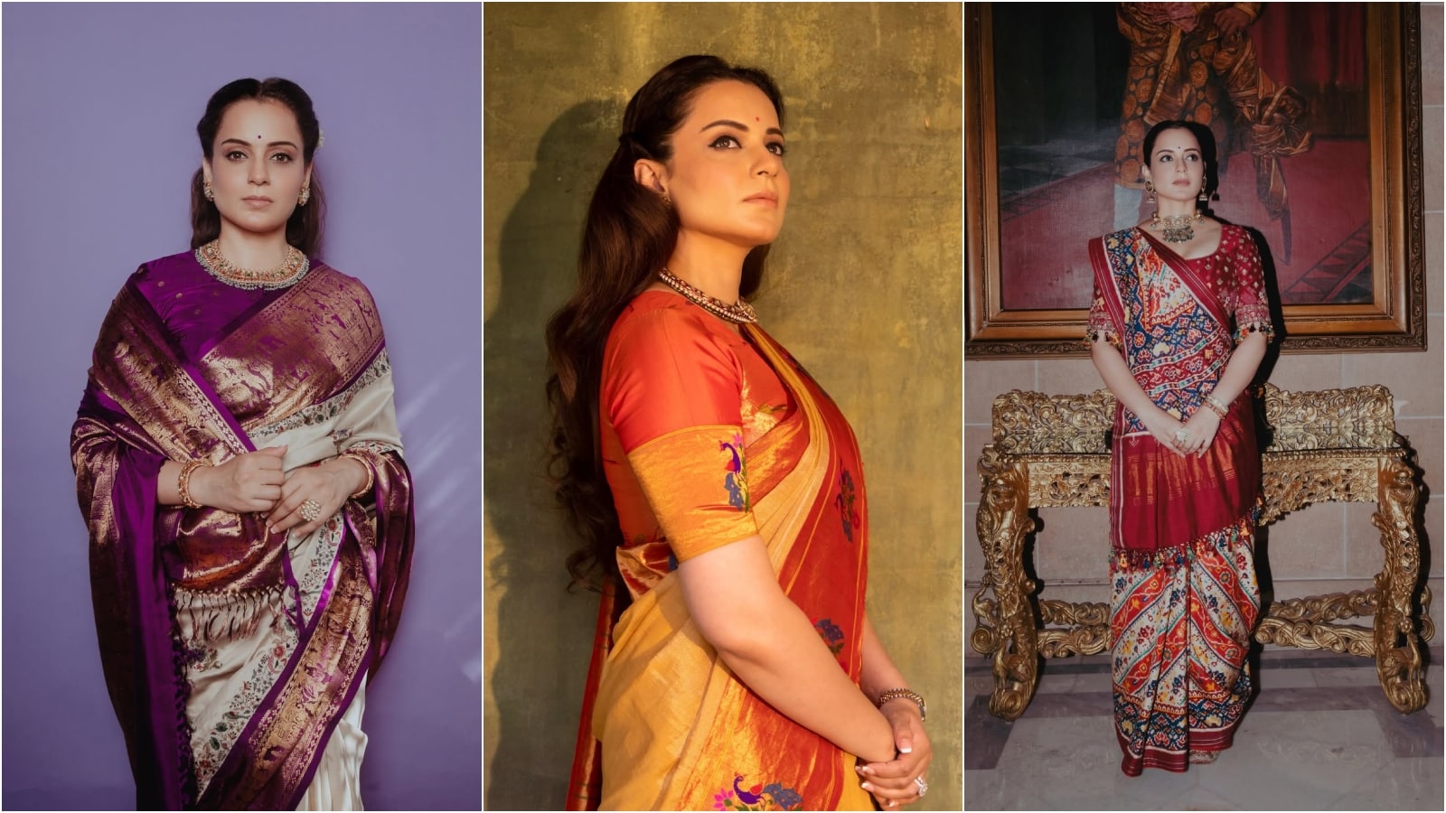Kangana Ranaut's saree choices are a reminder that India's greatest luxury is the art of its weavers and their craftsmanship. (Image: Instagram/@kanganaranaut) Kangana Ranaut's saree choices are a reminder that India's greatest luxury is the art of its weavers and their craftsmanship. (Image: Instagram/@kanganaranaut)