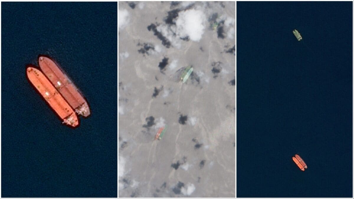 Satellite Images Show How US Is Using An Iranian Smuggling Tactic For Oil Transfer Near Hormuz