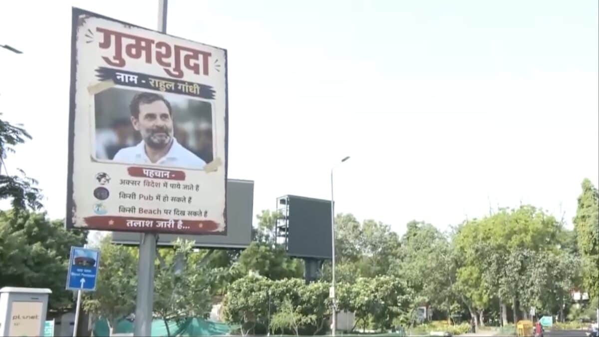 'Rahul Gandhi Missing' Posters Surface In Parts Of Delhi Amid BJP's Foreign Visit Attack
