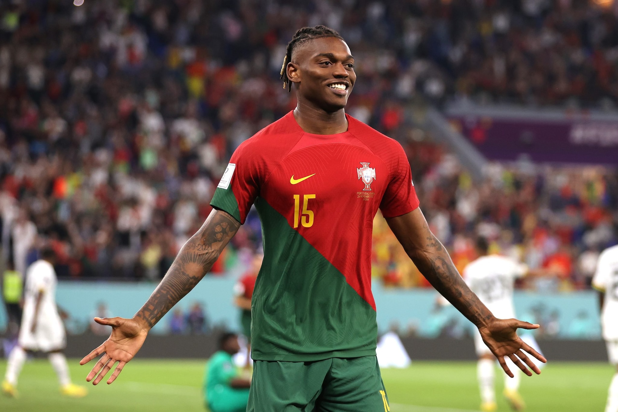 Rafael Leão provides explosive pace and goal threat on the left wing.