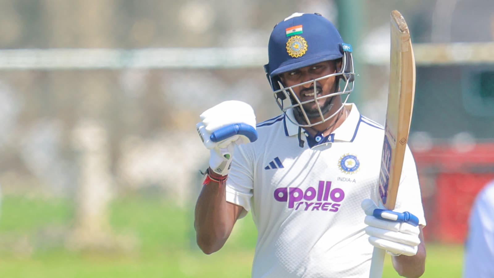 sai sudharsan celebrates after reaching century
