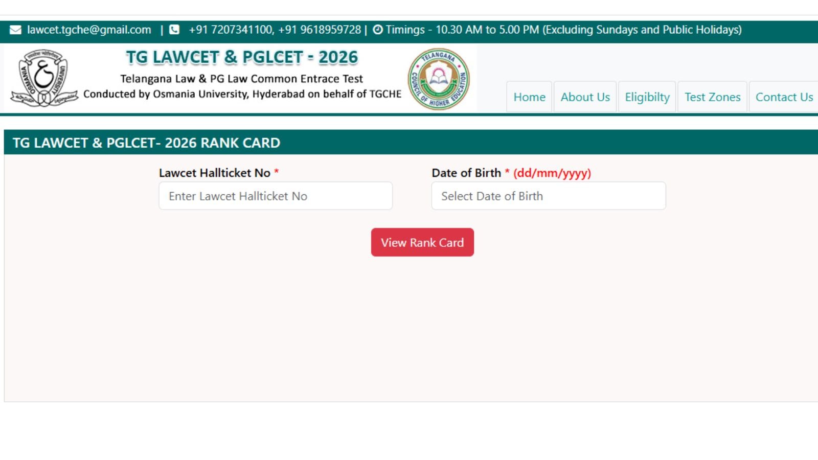 TS LAWCET, PGLCET Results 2026 Declared: Direct Link To Download Rank Card Here