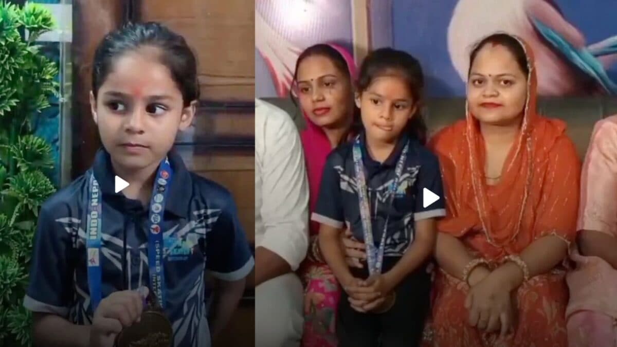Seven-Year-Old Anushi Sirohi Receives Regal Welcome Following International Speed Skating Championship Heroics