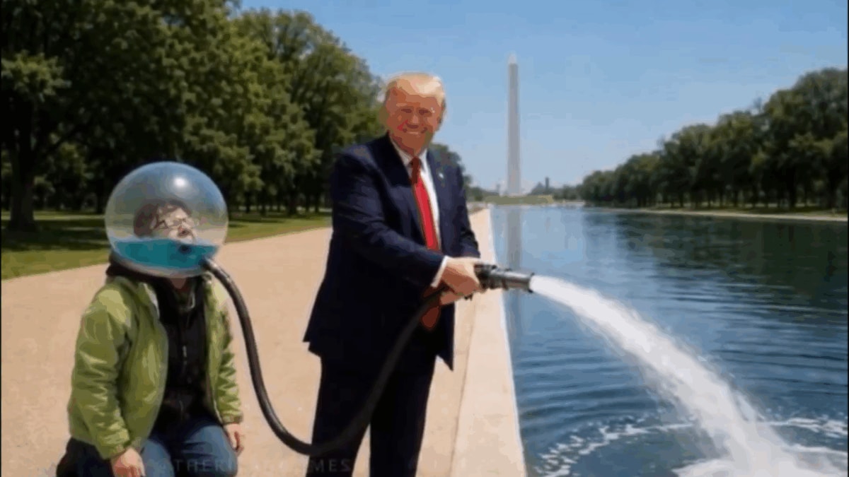 Trump Shares AI Video Showing Lincoln Memorial Reflecting Pool Filled With ‘Liberal Tears’
