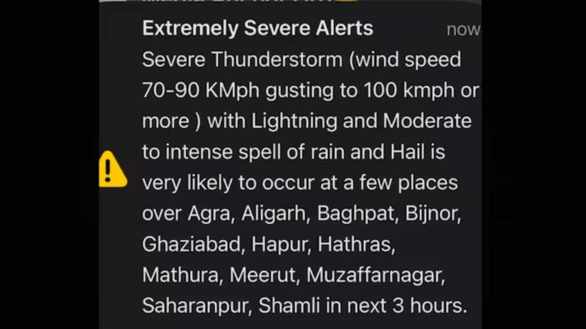 Phones Buzz With 'Extremely Severe' Alert As IMD Warns Of Thunderstorms, 100 Kmph Winds In Parts Of UP