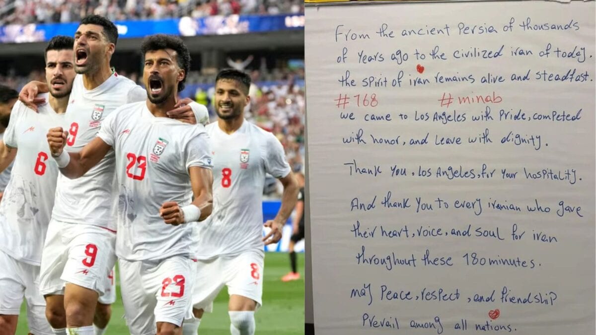 Iran Football Players Leave Emotional Locker Room Note In LA: '#Minab, #168'
