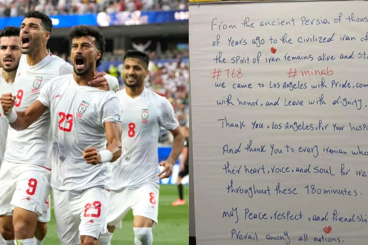 Iran Football Players Leave Emotional Locker Room Note In LA: '#Minab, #168'