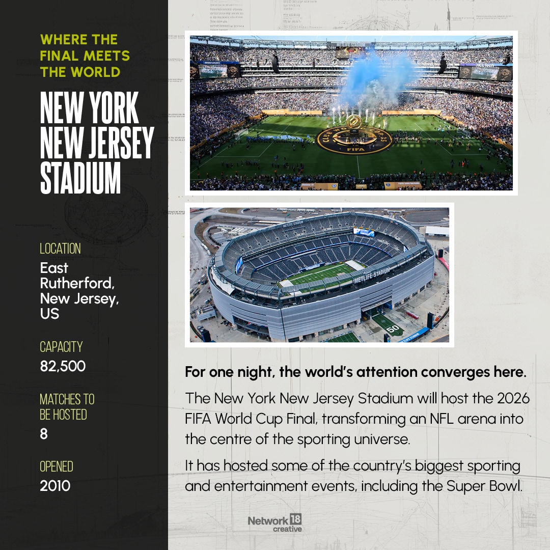 The New York New Jersey Stadium will host the 2026 FIFA World Cup Final, transforming an NFL arena into the centre of the sporting universe.