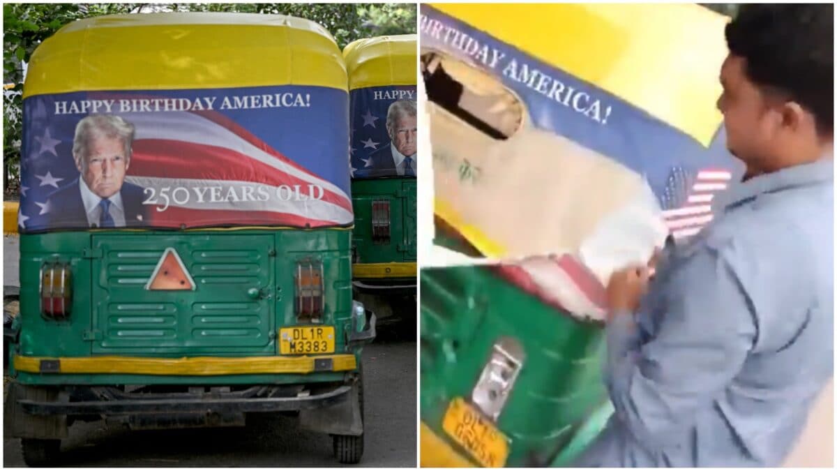 Delhi Auto Drivers Rip Off Trump Posters In Protest After US Strike Kills Indian Sailors | Video