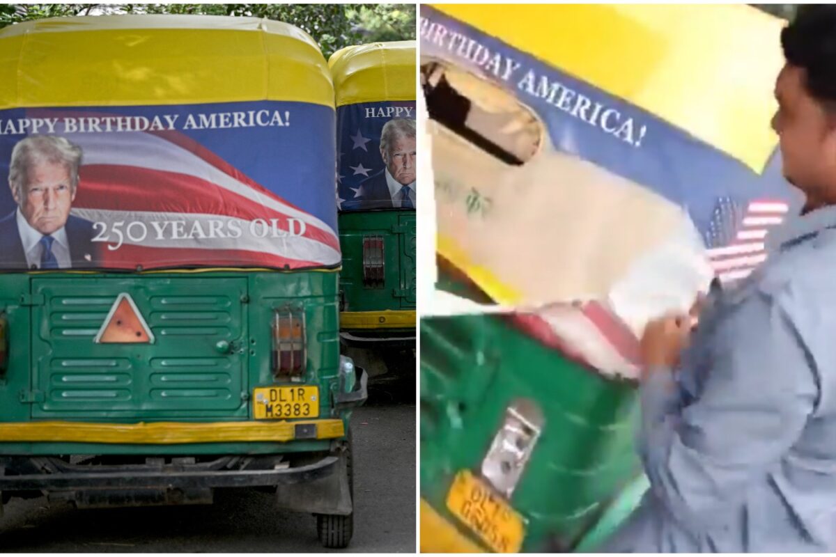 Delhi Auto Drivers Rip Off Trump Posters In Protest After US Strike Kills Indian Sailors | Video
