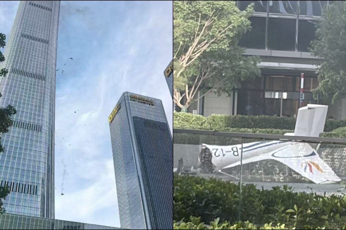 Small Chinese Plane Crashes Into Beijing's Tallest Building, Shocking Video Captures Impact