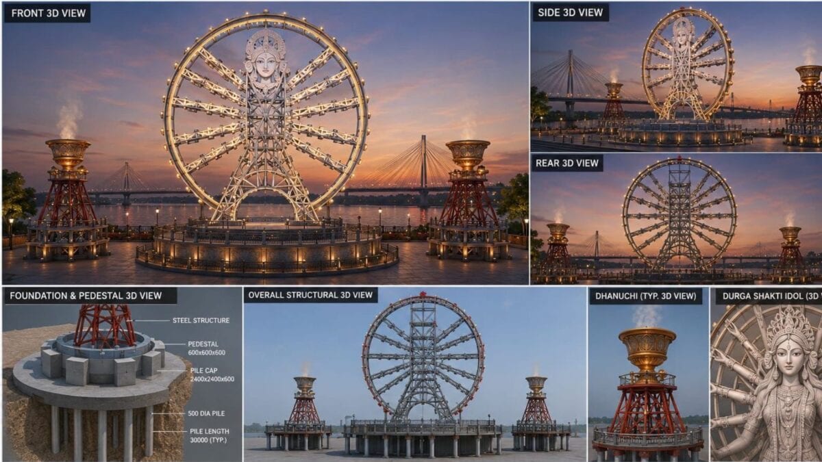 Howrah Riverfront Set For Mega Makeover With 60-Feet Durga Statue, ‘Kolkata Eye’