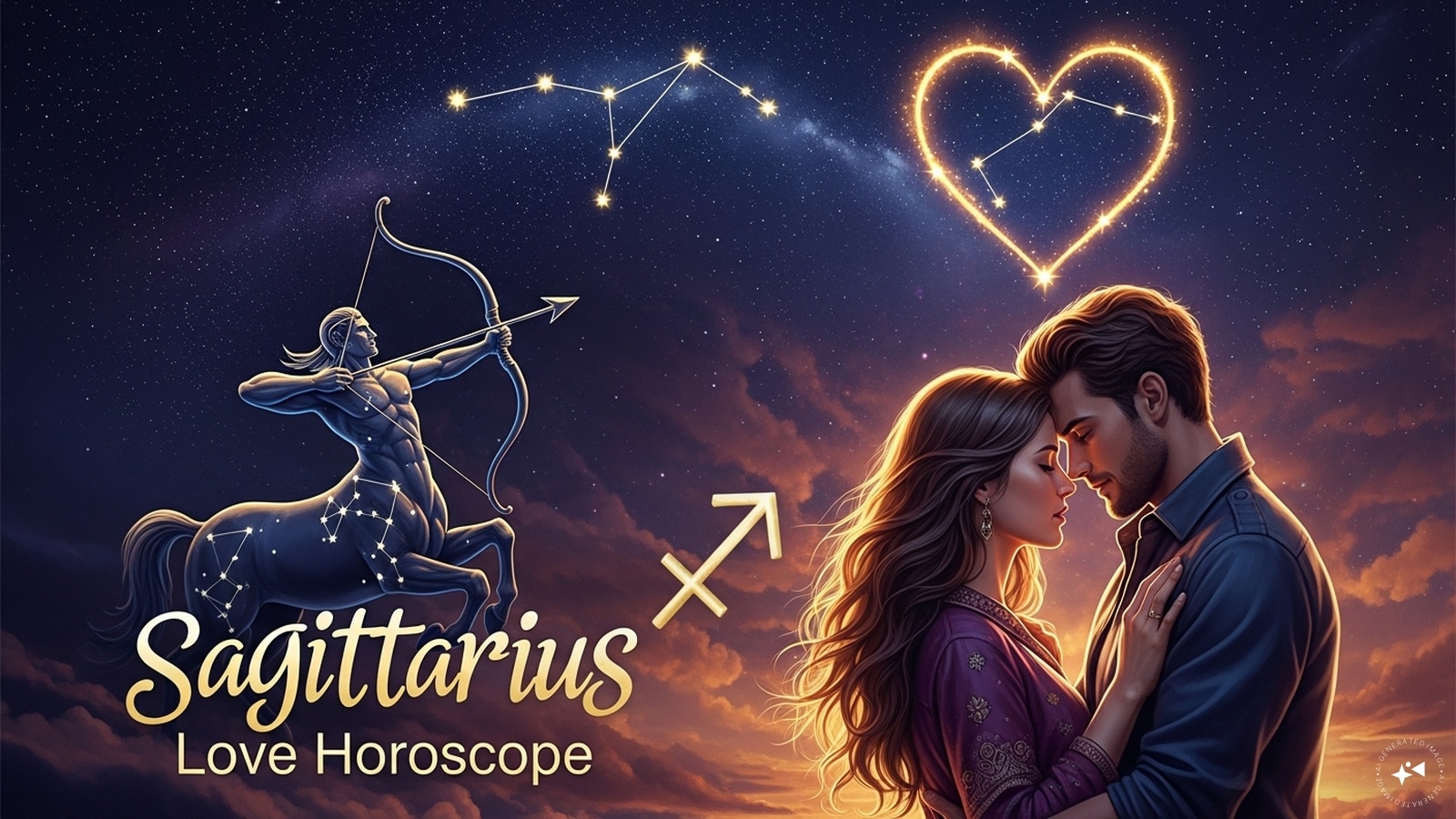 Sagittarius Love Horoscope: Ganesha says that bitterness and confusion may be seen in your love relationship, while there is nothing like that. You may feel unable to trust your partner and may even think of breaking your relationship. However, chances are that the problems lie within you rather than your partner, and you should think analytically before taking any step. (AI photo)
