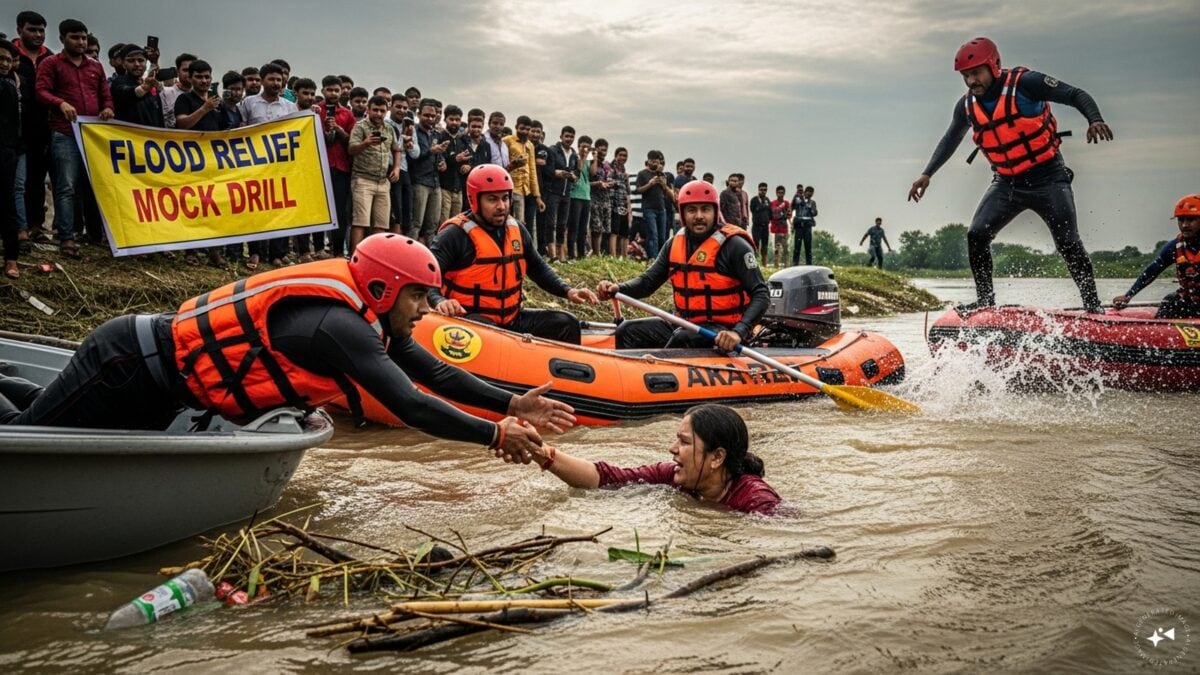 Mock Drill Becomes Real-Life Rescue as Woman Jumps Into Ghaghra River
