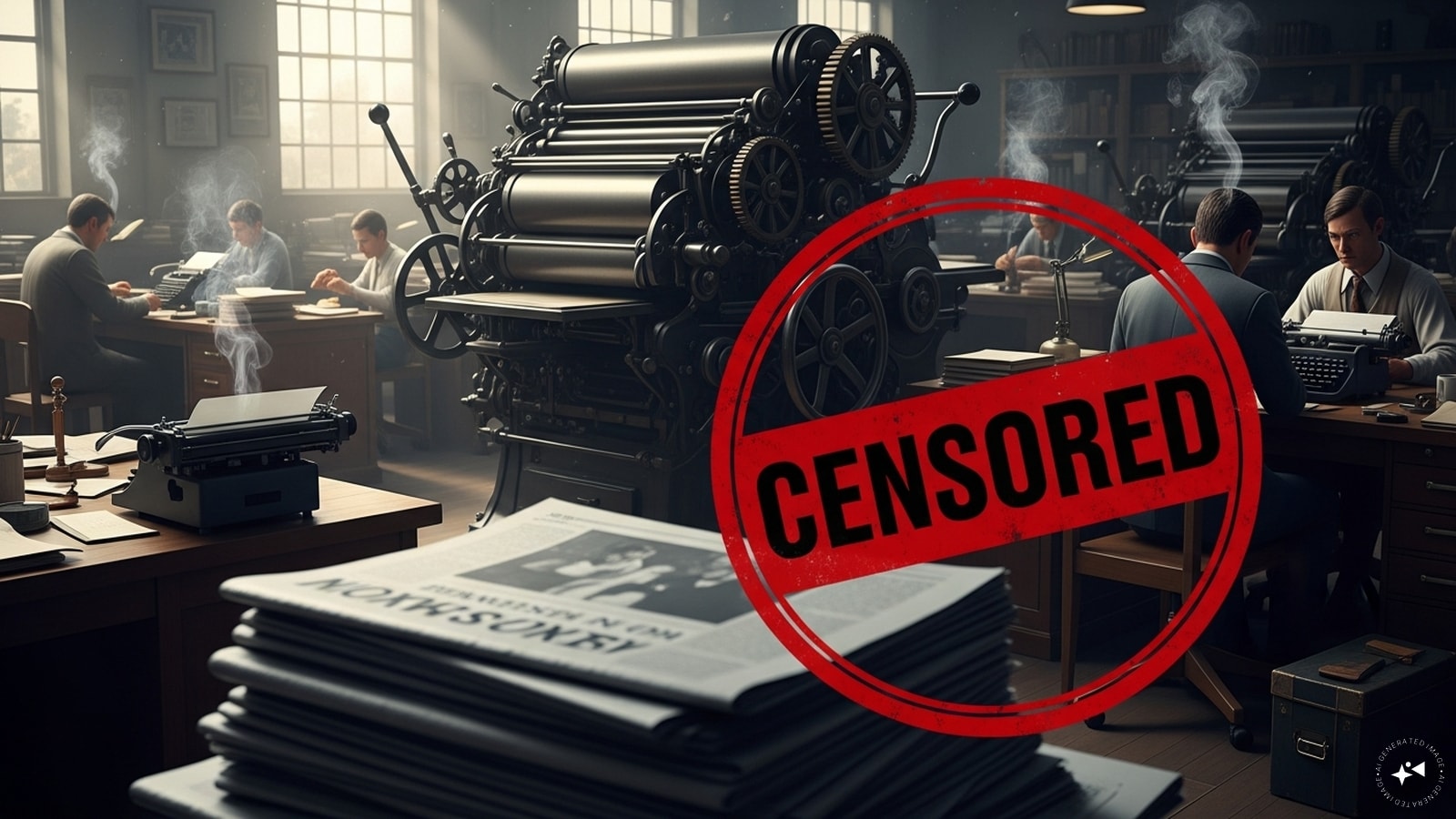 Media censorship became a defining feature of the Emergency, with strict control over newspapers and reporting. (AI photo)