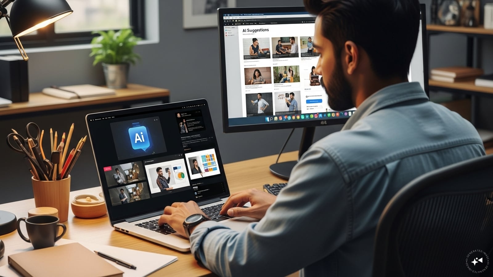 Many organizations use AI to assist with articles, social media content, presentations and marketing campaigns. (AI photo)
