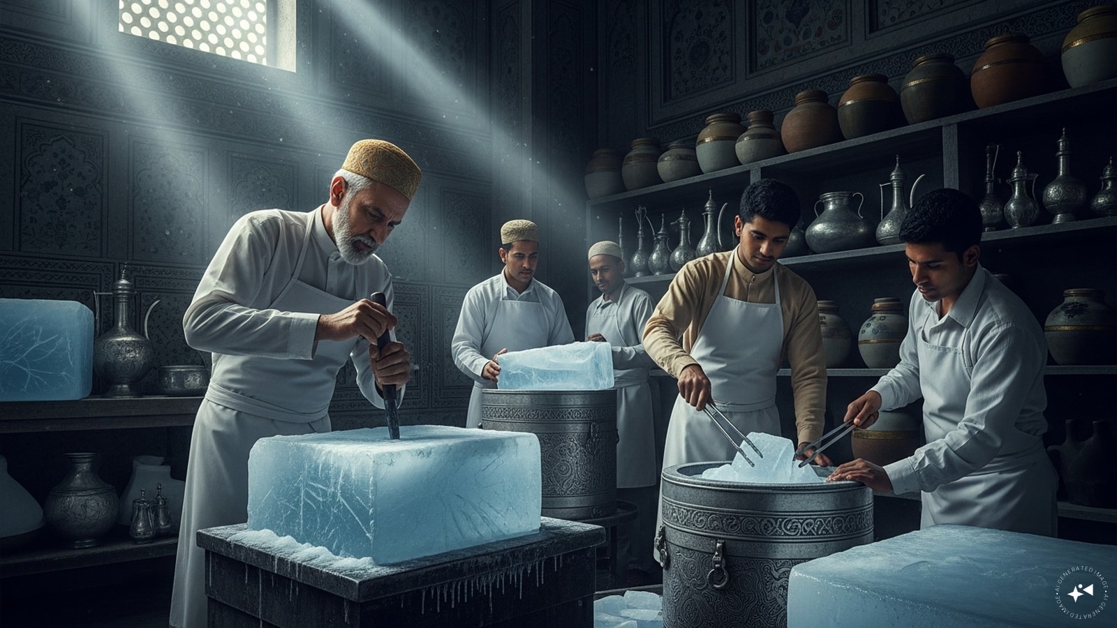The Mongols took ice seriously. Special officials known as abdar were responsible for storing, protecting and distributing ice within the royal household. Their duties included ensuring that the Emperor's drinking water remained cold and that ice was available for kitchens and special events. The Mongols took ice seriously. Special officials known as abdar were responsible for storing, protecting and distributing ice within the royal household. Their duties included ensuring that the Emperor's drinking water remained cold and that ice was available for kitchens and special events.