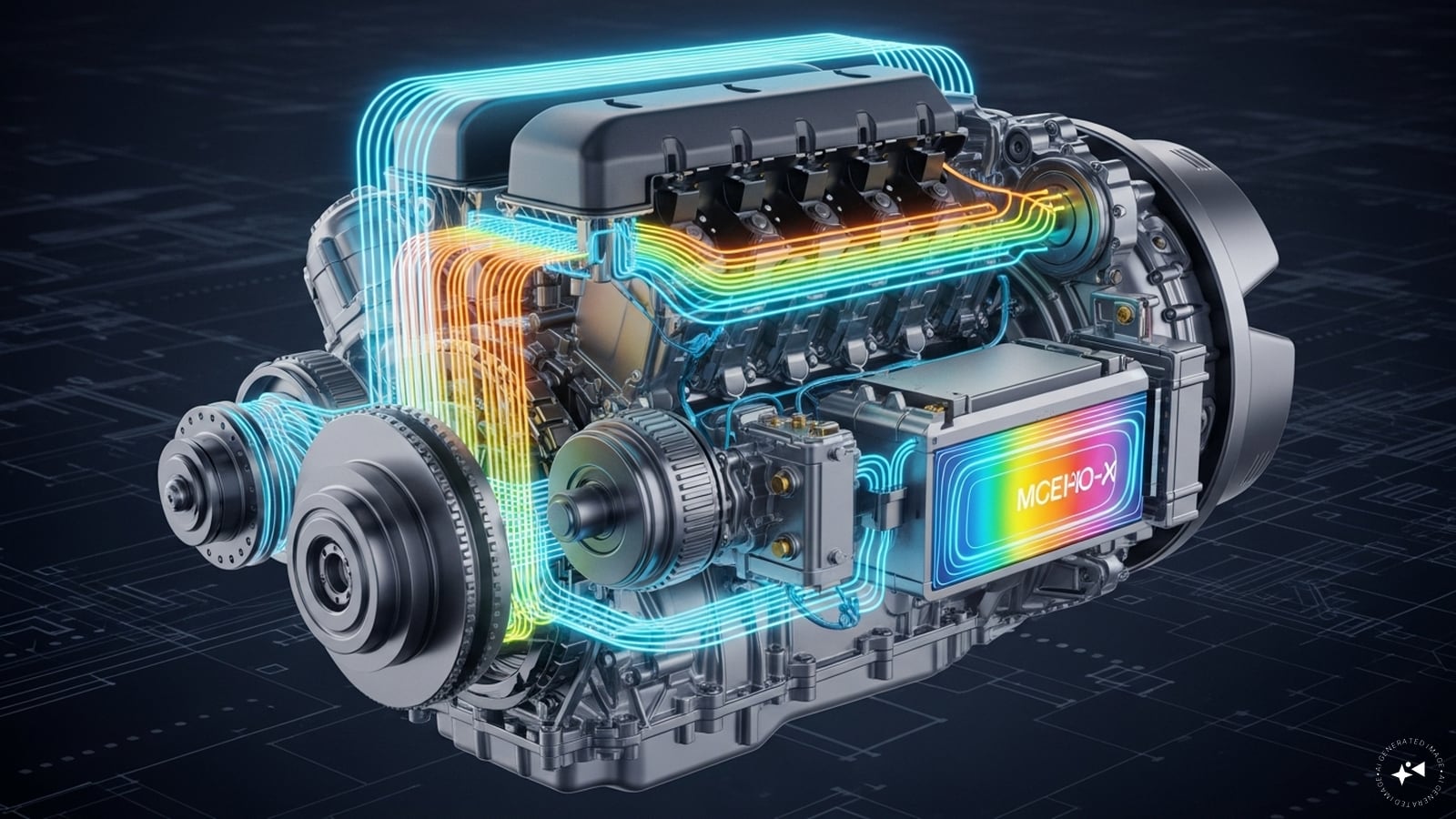 Today’s F1 cars use hybrid power units combining combustion engines with electric energy recovery systems. (AI photo)