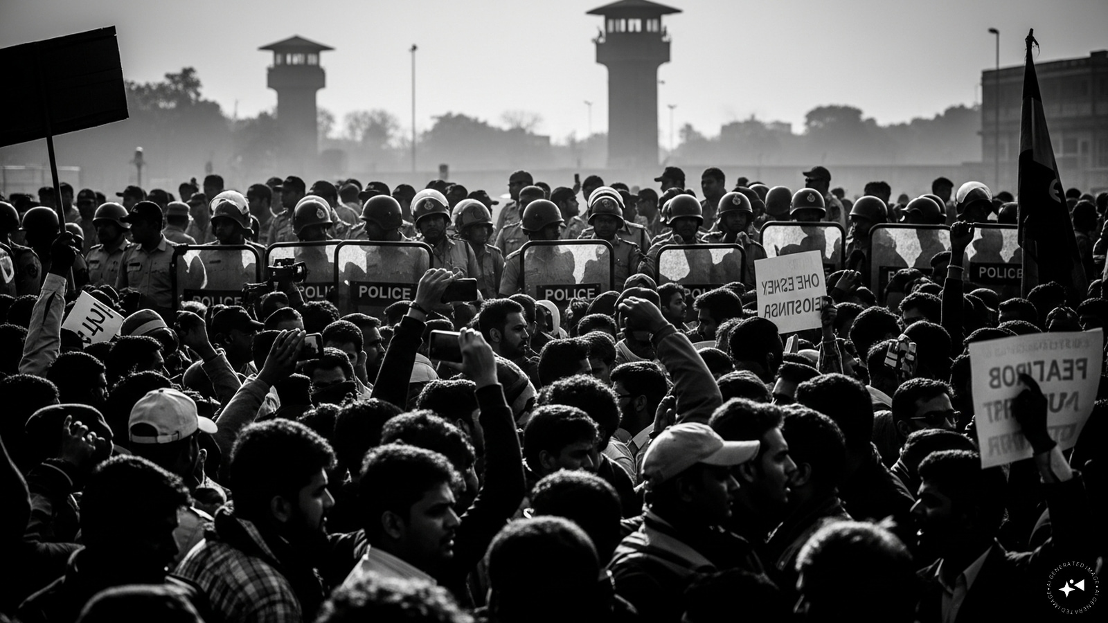 Several opposition leaders were arrested, while protests and resistance continued despite restrictions across parts of the country. (AI photo)