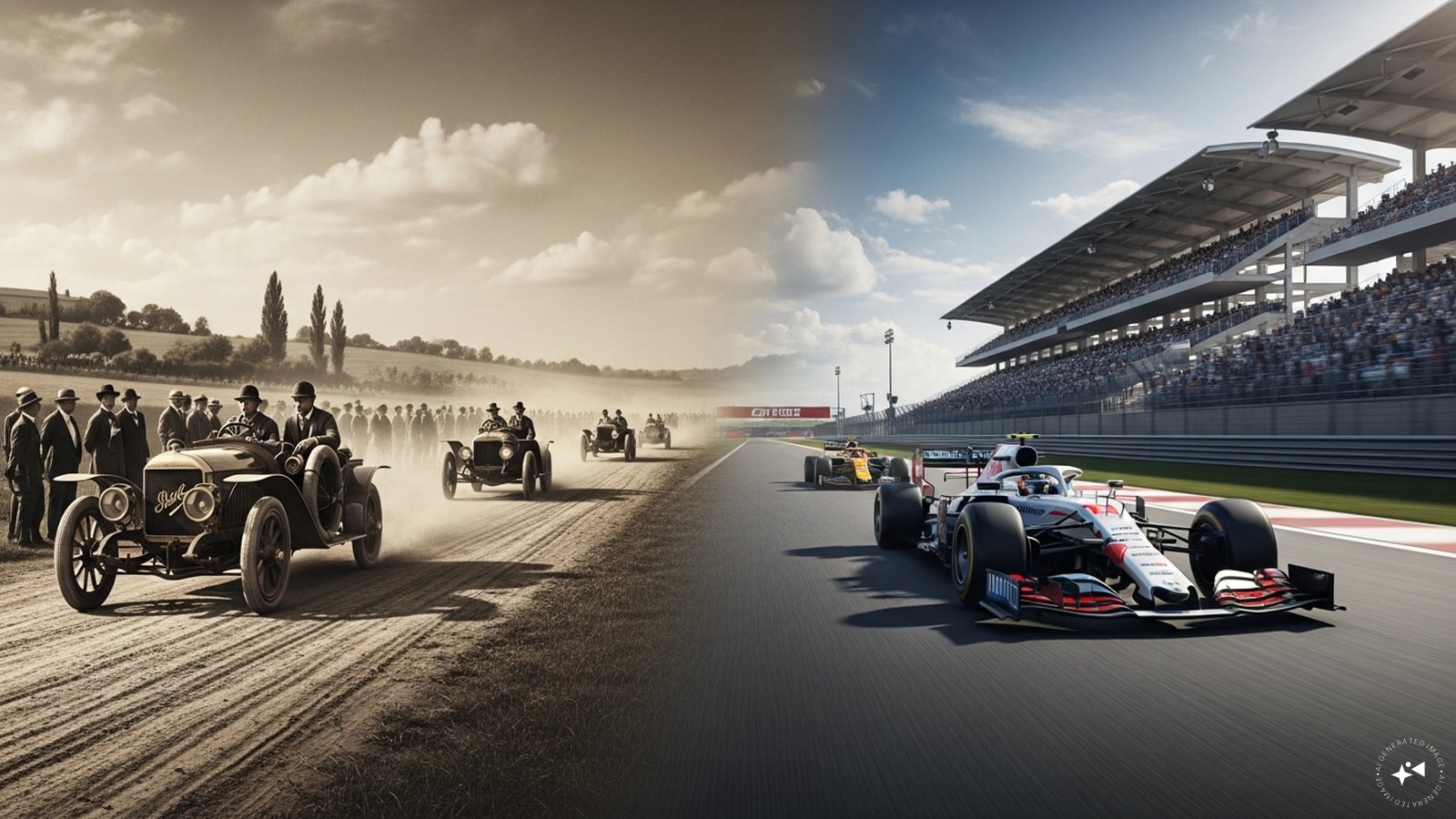 Over 120 years, Grand Prix racing has evolved from dusty road races to one of the most advanced sporting spectacles in the world. (AI photo)