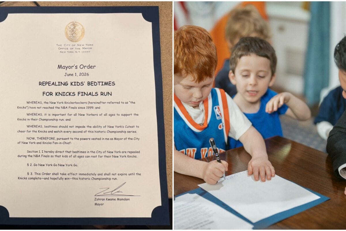 New York Mayor Zohran Mamdani Signs Mock Order For Kids To Stay Up Late For NBA Finals | Watch