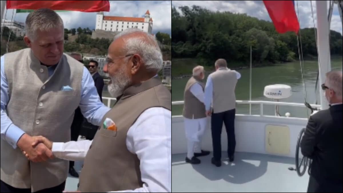 Twinning In Slovakia: Robert Fico Sports Gray-Coloured Jacket Gifted By PM Modi | Watch