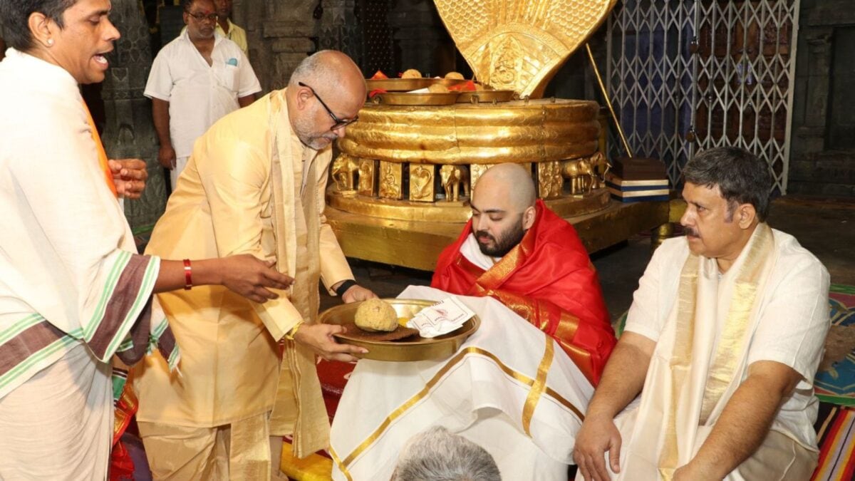 Anant Ambani Offers Prayers, Donates Hair At Tirumala Sri Venkateswara Temple
