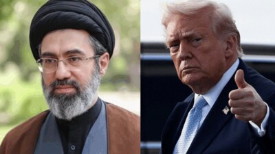 Iran's Supreme Leader Mojtaba Khamenei and US President Donald Trump (R). (Photos: Reuters/X)