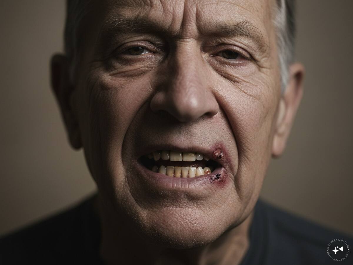 According to Dr. Sarin, one of the first warning signs is difficulty swallowing food. Persistent mouth ulcers or sores that do not heal despite treatment should also be taken seriously. People who use tobacco may notice changes such as persistent blisters inside the mouth and discoloration of the teeth. Oral cancer may also become increasingly painful and may not improve with medication. (AI Image)