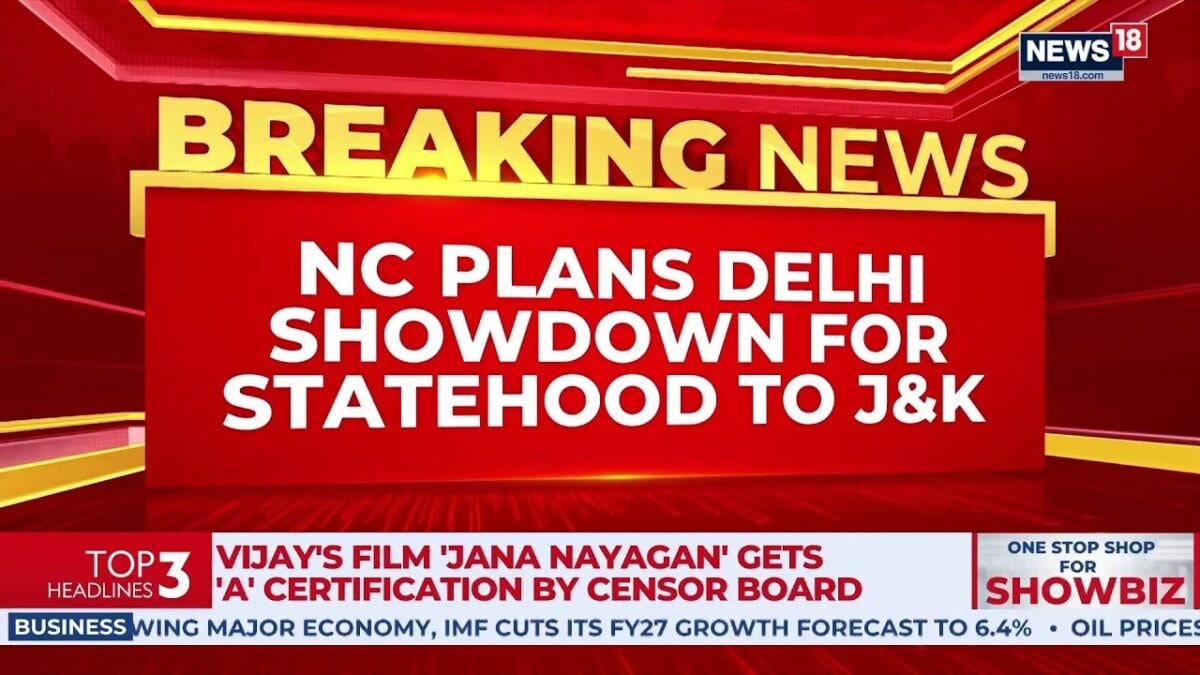 National Conference Protest In Delhi | Farooq Abdullah Demands J&K Statehood | News18