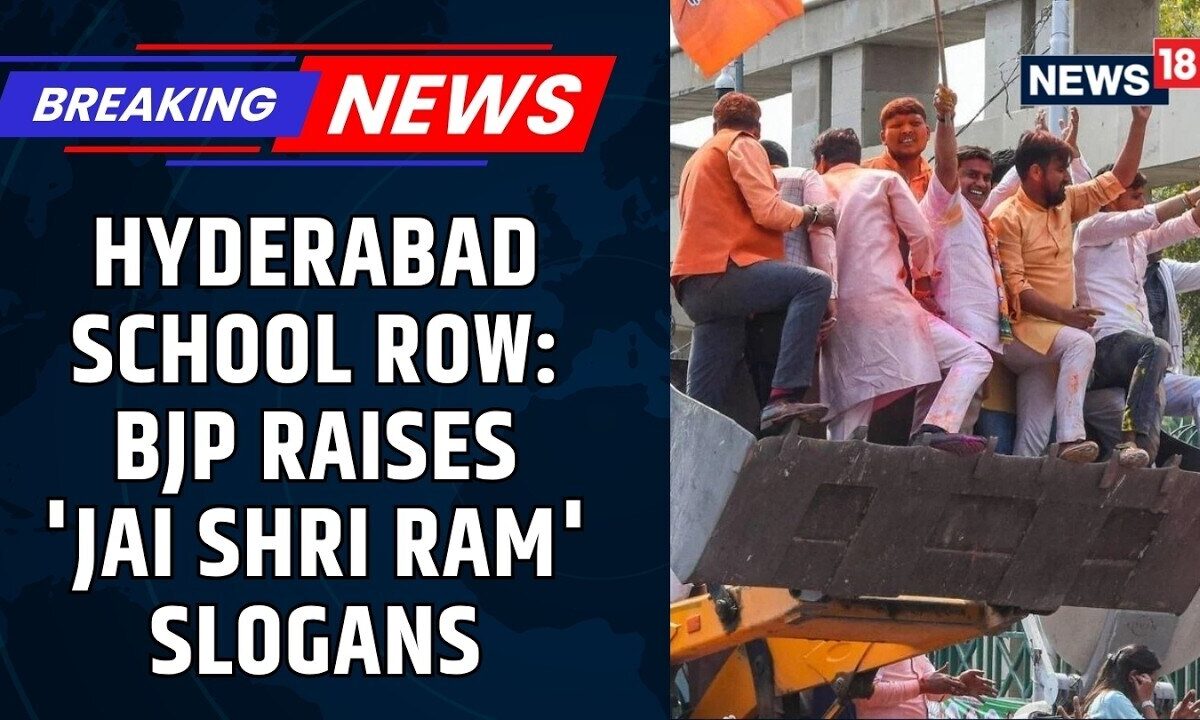 High Drama Outside Hyderabad School Amid Kalma Controversy | BJP Workers Stage Protest | News18