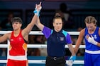 Image 31: Glasgow: India's Priya Ghanghas, left, is declared winner after defeating Scotland's Niamh Mitchell in the Women's 60kg quarter-final boxing match at the Commonwealth Games 2026, in Glasgow, Scotland,