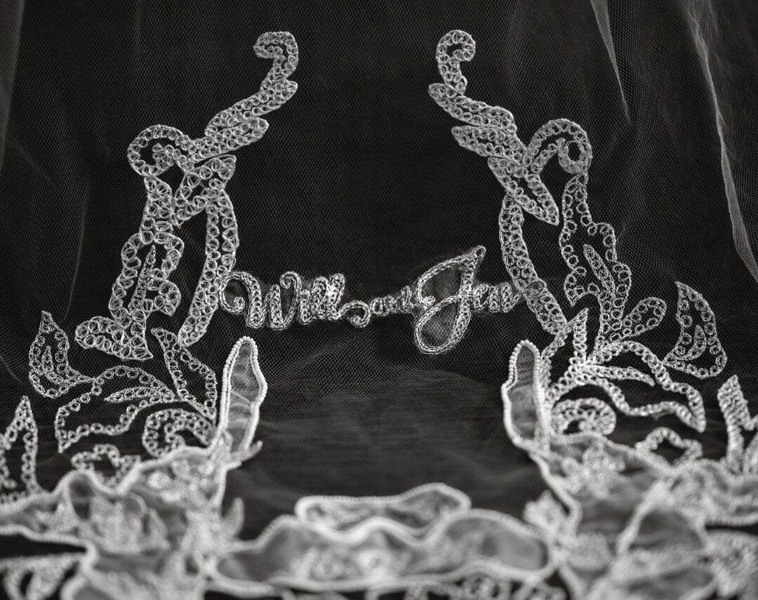 What made the gown even more special were its personalised details. The dress featured the couple's wedding date embroidered into the fabric along with the words "Will and Jen," making it a sentimental keepsake from their big day.What made the gown even more special were its personalised details. The dress featured the couple's wedding date embroidered into the fabric along with the words "Will and Jen," making it a sentimental keepsake from their big day.