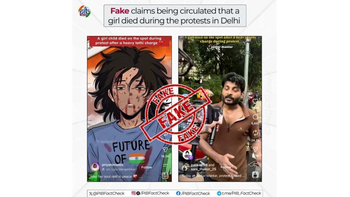 Fact Check: No Girl Died During Delhi Protest, Says PIB Amid Viral Social Media Claims