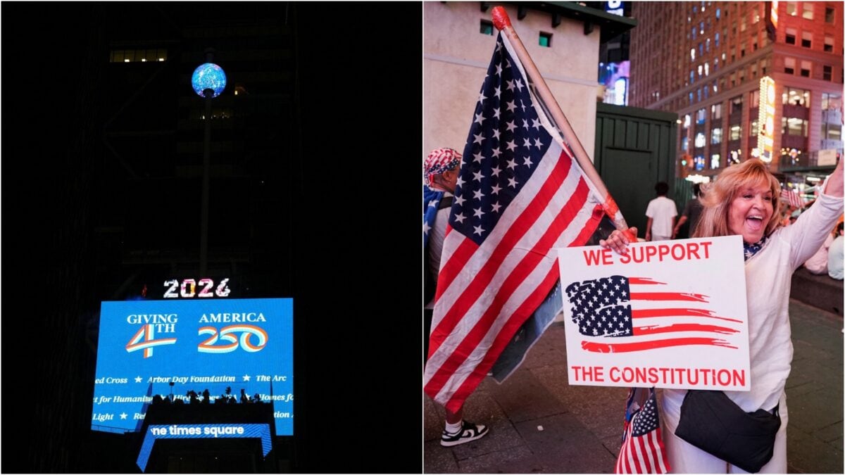 In Photos: Times Square Rolling Ball Drops To Mark Fourth Of July