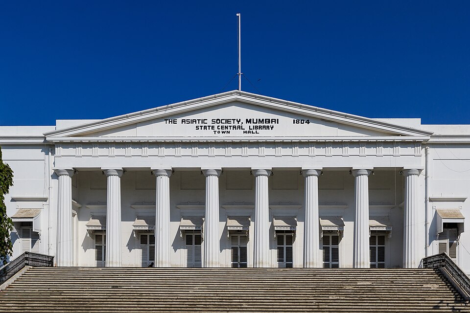 Asiatic Society Library, Mumbai (1804)Housed in Mumbai's iconic Town Hall, this historic library preserves rare books, ancient manuscripts, maps, and a remarkable coin collection. Asiatic Society Library, Mumbai (1804)Housed in Mumbai's iconic Town Hall, this historic library preserves rare books, ancient manuscripts, maps, and a remarkable coin collection.