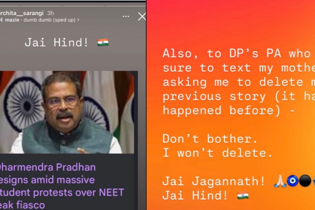 'Won't Delete': BJP MP's Daughter's Instagram Post On Dharmendra Pradhan's Exit Goes Viral
