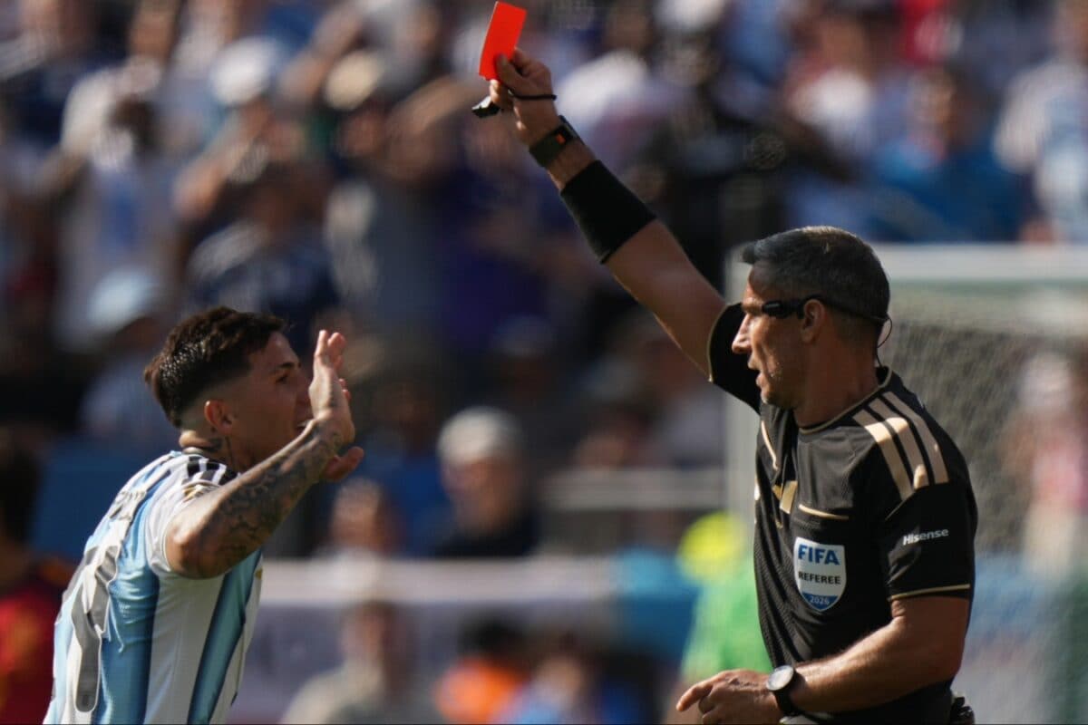 Enzo Fernandez Becomes 6th Player To Be Sent Off (Receive Red Card) In FIFA World Cup Final