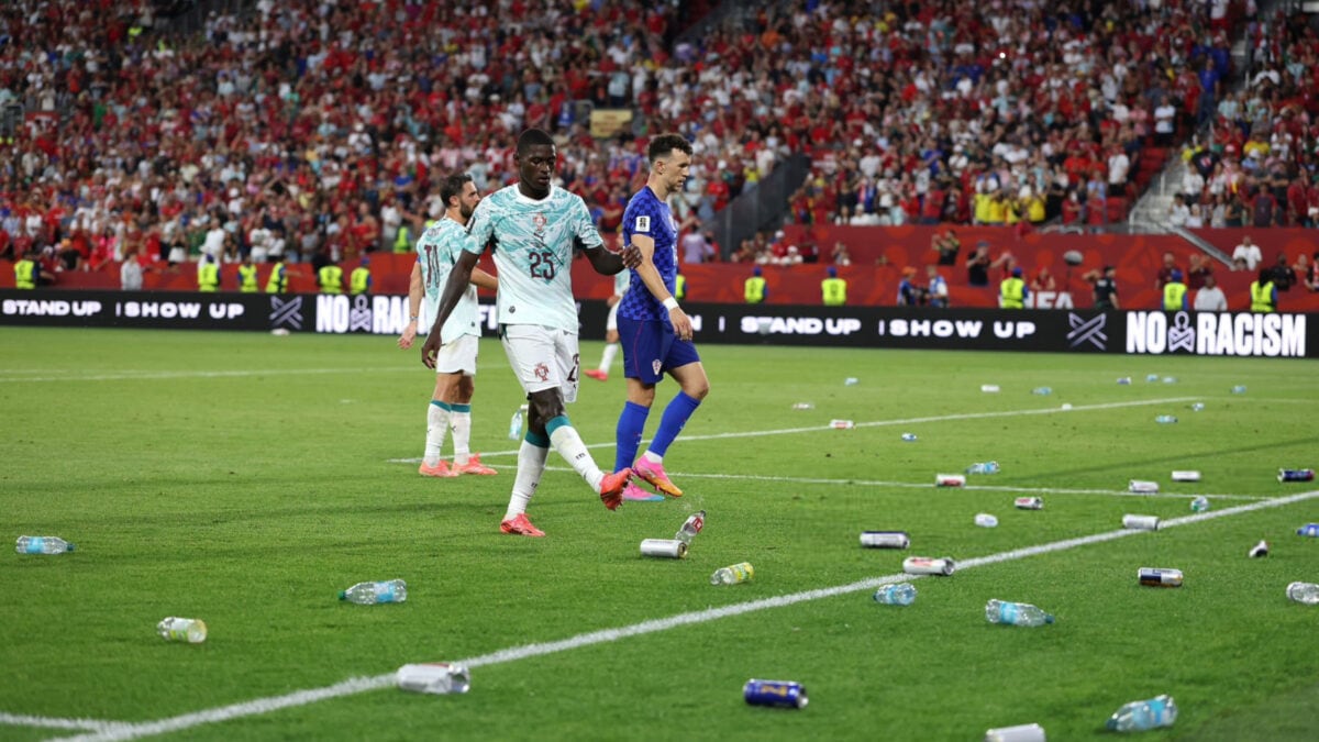 Angry Croatia Fans Throw Bottles Onto Pitch After VAR Denies Gvardiol's Equaliser | WATCH